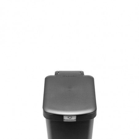 Κάδος απορριμμάτων με πεντάλ Brabantia StepUp 1008479, 16 L, Οικολογικά υλικά, Μεγάλο άνοιγμα, Σκούρο γκρι