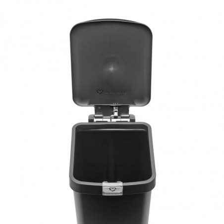 Κάδος απορριμμάτων με πεντάλ Brabantia StepUp 1008479, 16 L, Οικολογικά υλικά, Μεγάλο άνοιγμα, Σκούρο γκρι