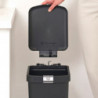 Κάδος απορριμμάτων με πεντάλ Brabantia StepUp 1008479, 16 L, Οικολογικά υλικά, Μεγάλο άνοιγμα, Σκούρο γκρι