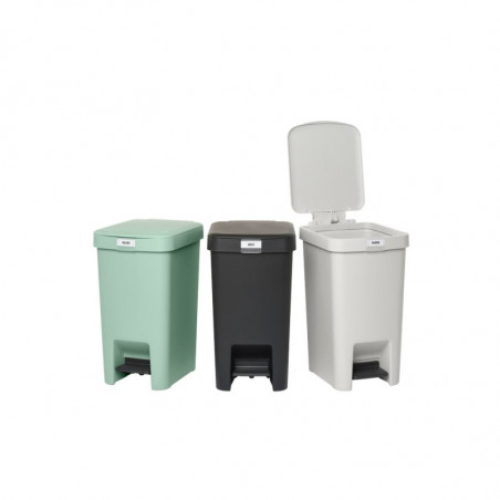 Κάδος απορριμμάτων με πεντάλ Brabantia StepUp 1008479, 16 L, Οικολογικά υλικά, Μεγάλο άνοιγμα, Σκούρο γκρι