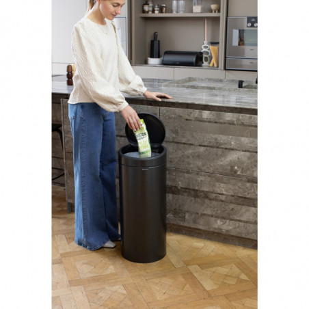 Κάδος Brabantia Touch Bin New 1008860, 30 l, αθόρυβο και ομαλό κλείσιμο, σκούρο γκρι