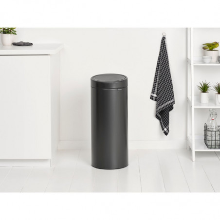 Κάδος Brabantia Touch Bin New 1008860, 30 l, αθόρυβο και ομαλό κλείσιμο, σκούρο γκρι