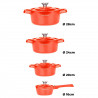 Σετ μαγειρικά σκεύη Royalty Line Premium RL-OS1014, 14cm, Χυτοσίδηρος, Επικάλυψη μάρμαρου Greblon, Επαγωγή, Κόκκινο