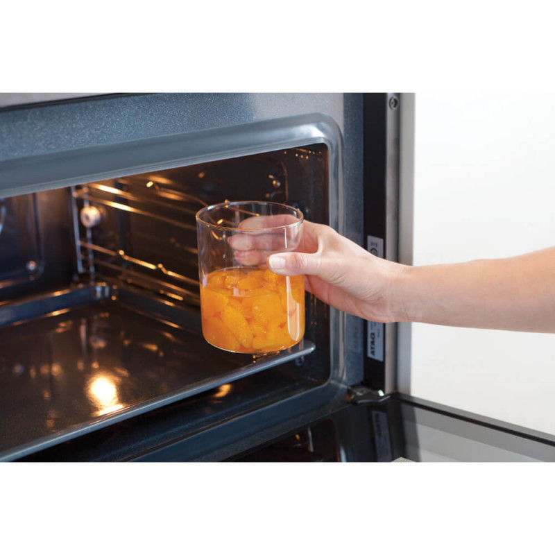 Γυάλινο βάζο Brabantia Stackable 646874, 1,1 l, Σφιχτό κλείσιμο, Πλένεται στο πλυντήριο πιάτων, Σκούρο γκρι