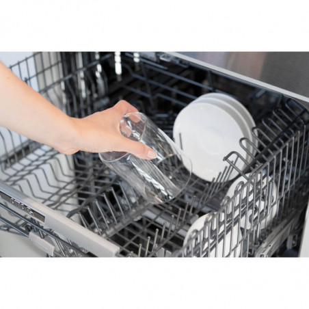 Γυάλινο βάζο Brabantia Stackable 646875, 0,6 l, Σφιχτό κλείσιμο, Πλένεται στο πλυντήριο πιάτων, Σκούρο γκρι