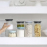 Γυάλινο βάζο Brabantia Stackable 646876, 0,3 l, Σφιχτό κλείσιμο, Πλένεται στο πλυντήριο πιάτων, Διαφανές/Σκούρο γκρι