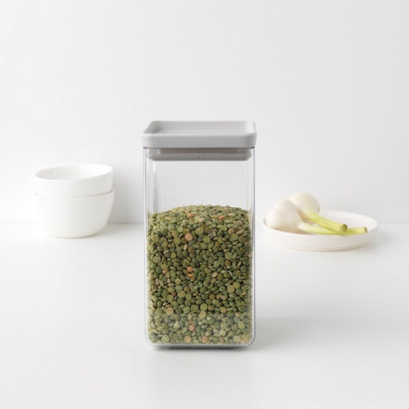 Βάζο αποθήκευσης Brabantia Tasty+ 1001157, 1,6 l, Πλυντήριο πιάτων και ψυγείο, Ανοιχτό γκρι