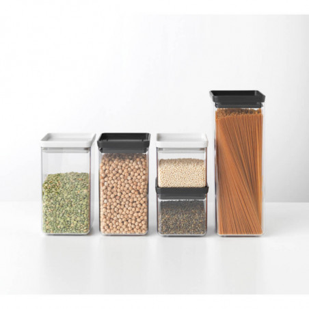 Βάζο αποθήκευσης Brabantia Tasty+ 1001158, 2,5 l, Πλυντήριο πιάτων και ψυγείο, Ανοιχτό γκρι