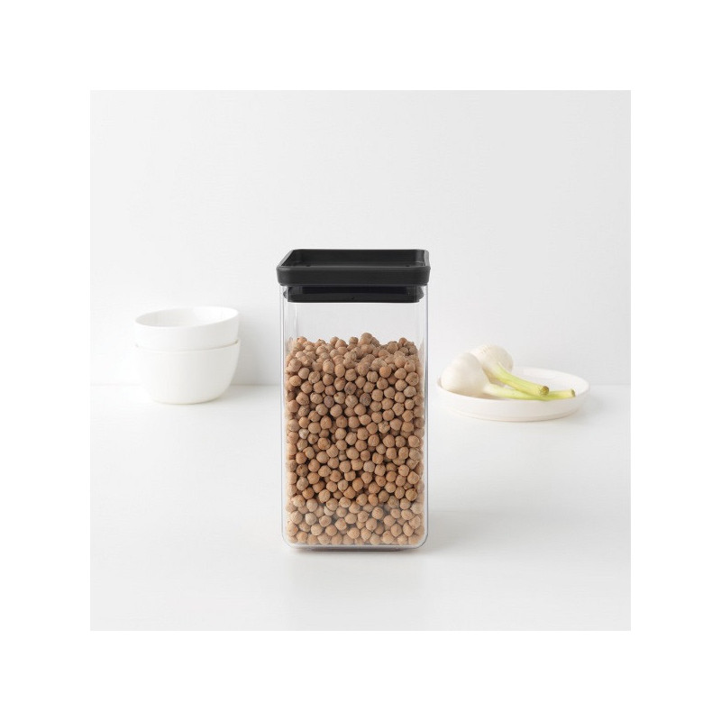 Βάζο αποθήκευσης Brabantia Tasty+ 1001172, 1,6 l, Πλυντήριο πιάτων και ψυγείο, Σκούρο γκρι