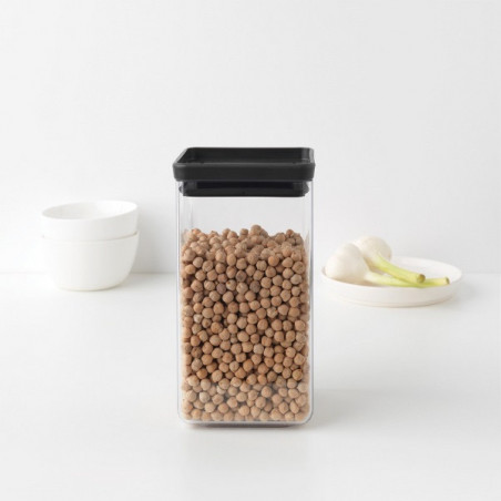 Βάζο αποθήκευσης Brabantia Tasty+ 1001172, 1,6 l, Πλυντήριο πιάτων και ψυγείο, Σκούρο γκρι