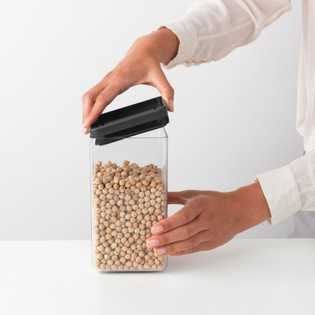 Βάζο αποθήκευσης Brabantia Tasty+ 1001172, 1,6 l, Πλυντήριο πιάτων και ψυγείο, Σκούρο γκρι