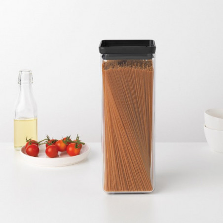 Βάζο αποθήκευσης Brabantia Tasty+ 1001173, 2,5 l, Πλυντήριο πιάτων και ψυγείο, Σκούρο γκρι