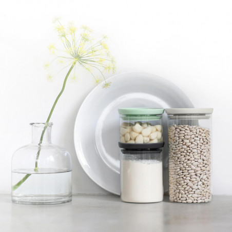 Σετ 3 βάζα Brabantia Stackable 1005602, 300/600/1.1l, Στοιβαζόμενη, Πολύχρωμη