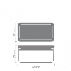 Κουτί αποθήκευσης Brabantia Tasty+ Stackable 1008874, 1,5 l, Σφραγισμένο με σιλικόνη, χωρίς BPA, Ανοιχτό γκρι