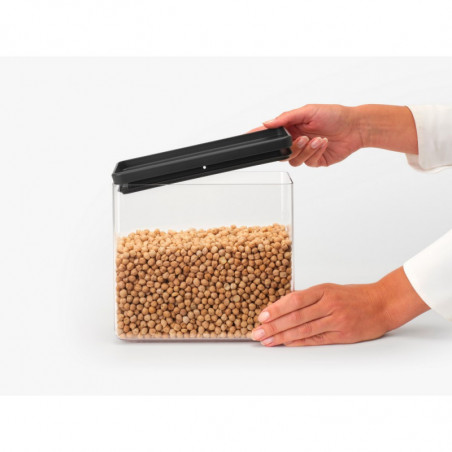 Κουτί αποθήκευσης Brabantia Tasty+ Stackable 1008875, 3,5 l, Σφραγισμένο με σιλικόνη, χωρίς BPA, Σκούρο γκρι