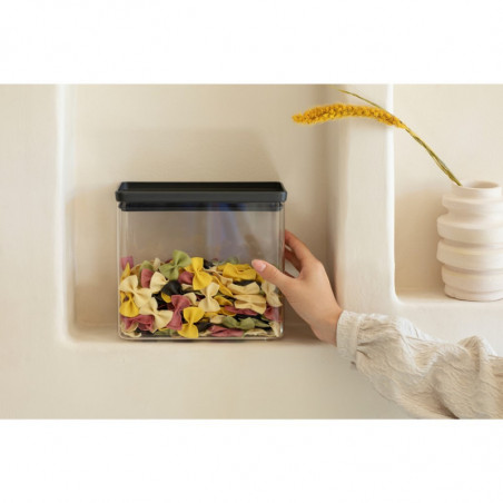 Κουτί αποθήκευσης Brabantia Tasty+ Stackable 1008875, 3,5 l, Σφραγισμένο με σιλικόνη, χωρίς BPA, Σκούρο γκρι