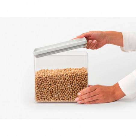 Κουτί αποθήκευσης Brabantia Tasty+ Stackable 1008876, 3,5 l, Σφραγισμένο με σιλικόνη, χωρίς BPA, Ανοιχτό γκρι
