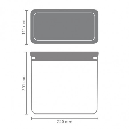 Κουτί αποθήκευσης Brabantia Tasty+ Stackable 1008876, 3,5 l, Σφραγισμένο με σιλικόνη, χωρίς BPA, Ανοιχτό γκρι