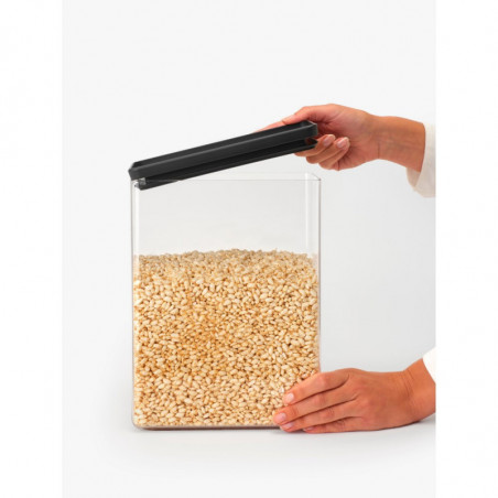 Κουτί αποθήκευσης Brabantia Tasty+ Stackable 1008877, 5,4 l, Σφραγισμένο με σιλικόνη, χωρίς BPA, Σκούρο γκρι