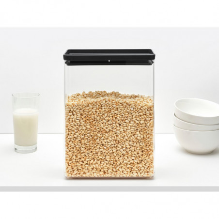Κουτί αποθήκευσης Brabantia Tasty+ Stackable 1008877, 5,4 l, Σφραγισμένο με σιλικόνη, χωρίς BPA, Σκούρο γκρι