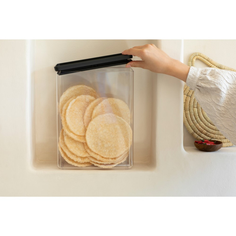 Κουτί αποθήκευσης Brabantia Tasty+ Stackable 1008877, 5,4 l, Σφραγισμένο με σιλικόνη, χωρίς BPA, Σκούρο γκρι
