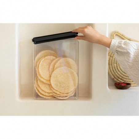 Κουτί αποθήκευσης Brabantia Tasty+ Stackable 1008877, 5,4 l, Σφραγισμένο με σιλικόνη, χωρίς BPA, Σκούρο γκρι