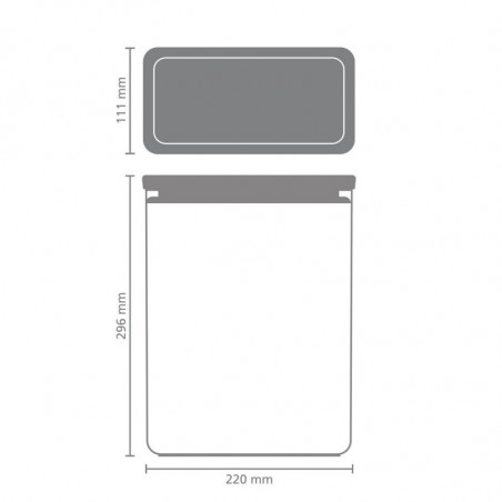 Κουτί αποθήκευσης Brabantia Tasty+ Stackable 1008877, 5,4 l, Σφραγισμένο με σιλικόνη, χωρίς BPA, Σκούρο γκρι