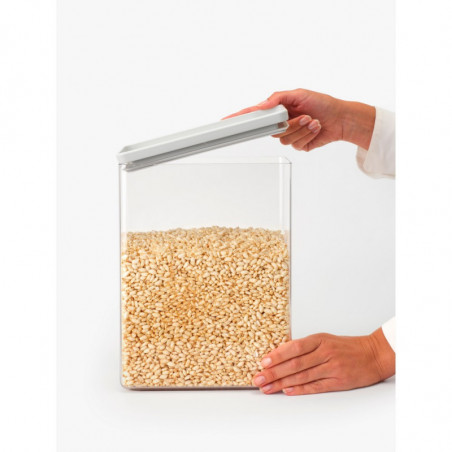 Κουτί αποθήκευσης Brabantia Tasty+ Stackable 1008878, 5,4 l, Σφραγισμένο με σιλικόνη, χωρίς BPA, Ανοιχτό γκρι