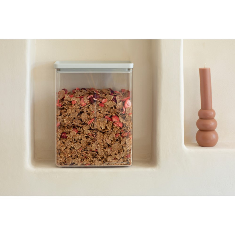 Κουτί αποθήκευσης Brabantia Tasty+ Stackable 1008878, 5,4 l, Σφραγισμένο με σιλικόνη, χωρίς BPA, Ανοιχτό γκρι