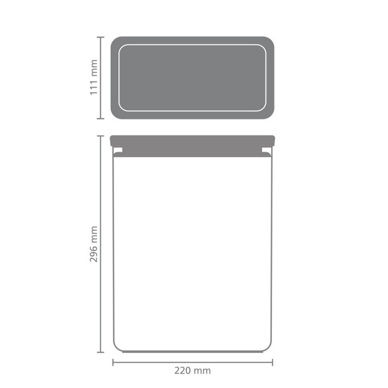Κουτί αποθήκευσης Brabantia Tasty+ Stackable 1008878, 5,4 l, Σφραγισμένο με σιλικόνη, χωρίς BPA, Ανοιχτό γκρι