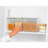 Κουτιά αποθήκευσης Brabantia Tasty+ Stackable 1008880, 2x1.6l+1x3.5l, BPA-free, Στεγανό κλείσιμο, Ανοιχτό γκρι