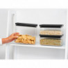 Κουτιά αποθήκευσης Brabantia Tasty+ Stackable 1008881, 2x1.5l+1x3.5l, BPA-free, Στεγανό κλείσιμο, Σκούρο γκρι