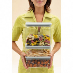 Κουτιά αποθήκευσης Brabantia Tasty+ Stackable 1008882, 1.5l/3.5l, BPA-free, Στεγανό κλείσιμο, Ανοιχτό γκρι