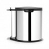 Brabantia Εντοιχιζόμενος κάδος 647044, 15 L, Ευρύ άνοιγμα, Πλαστικός εσωτερικός κάδος, Inox