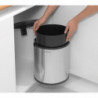 Brabantia Εντοιχιζόμενος κάδος 647044, 15 L, Ευρύ άνοιγμα, Πλαστικός εσωτερικός κάδος, Inox