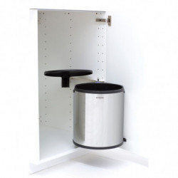 Brabantia Εντοιχιζόμενος κάδος 647044, 15 L, Ευρύ άνοιγμα, Πλαστικός εσωτερικός κάδος, Inox