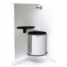 Brabantia Εντοιχιζόμενος κάδος 647044, 15 L, Ευρύ άνοιγμα, Πλαστικός εσωτερικός κάδος, Inox