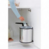 Brabantia Εντοιχιζόμενος κάδος 647044, 15 L, Ευρύ άνοιγμα, Πλαστικός εσωτερικός κάδος, Inox