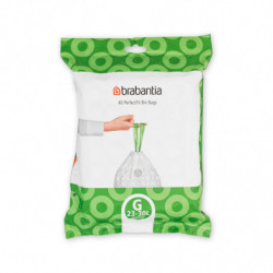 Σακούλα απορριμμάτων Brabantia 647064, μέγεθος G, 23-30 l, 40 τεμάχια, λευκό