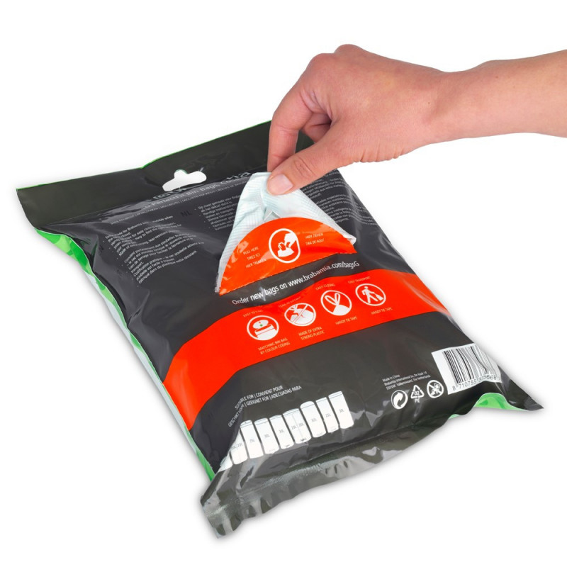 Σακούλα απορριμμάτων Brabantia 647064, μέγεθος G, 23-30 l, 40 τεμάχια, λευκό