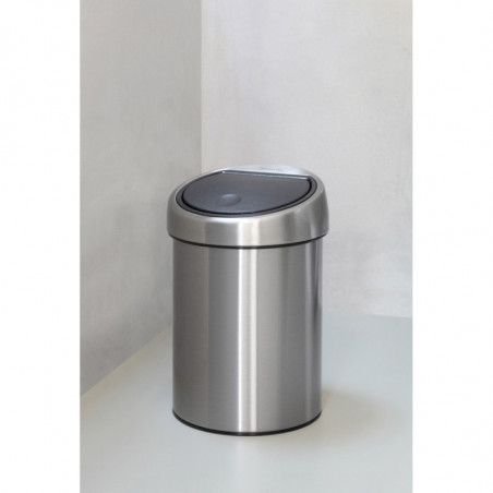 Δοχείο απορριμμάτων Brabantia Touch Bin 647211, 3 λίτρα, Ομαλός και αθόρυβος βρασμός, Τοποθέτηση Stenen, Inox/mat