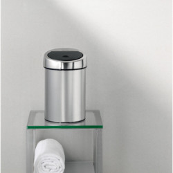 Δοχείο απορριμμάτων Brabantia Touch Bin 647211, 3 λίτρα, Ομαλός και αθόρυβος βρασμός, Τοποθέτηση Stenen, Inox/mat