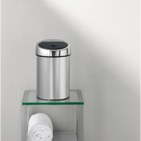 Δοχείο απορριμμάτων Brabantia Touch Bin 647211, 3 λίτρα, Ομαλός και αθόρυβος βρασμός, Τοποθέτηση Stenen, Inox/mat