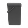 Brabantia Sort&Go κάδος χωριστής συλλογής 648978, 16 l, Χειρολαβή, Επιτοίχιος, Σκούρο γκρι