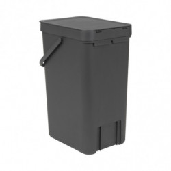 Brabantia Sort&Go κάδος χωριστής συλλογής 648978, 16 l, Χειρολαβή, Επιτοίχιος, Σκούρο γκρι