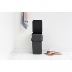 Brabantia Sort&Go κάδος χωριστής συλλογής 648978, 16 l, Χειρολαβή, Επιτοίχιος, Σκούρο γκρι