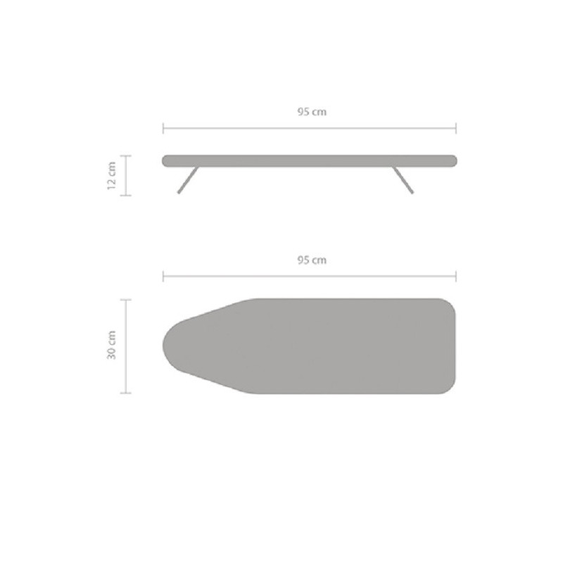 Τραπέζι σιδερώματος Brabantia S 1000819, 95x30 cm, Compact, γάντζος για κρέμασμα, Πολύχρωμο