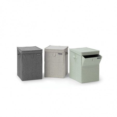 Brabantia Κιβώτιο πλυντηρίου ρούχων 1000827, 35 l, Άνοιγμα μπροστά, Ευρύ καπάκι, Πτυσσόμενο, Γκρι