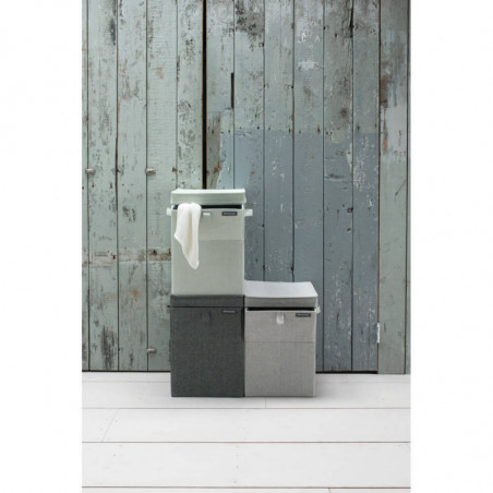Brabantia Κιβώτιο πλυντηρίου ρούχων 1000827, 35 l, Άνοιγμα μπροστά, Ευρύ καπάκι, Πτυσσόμενο, Γκρι