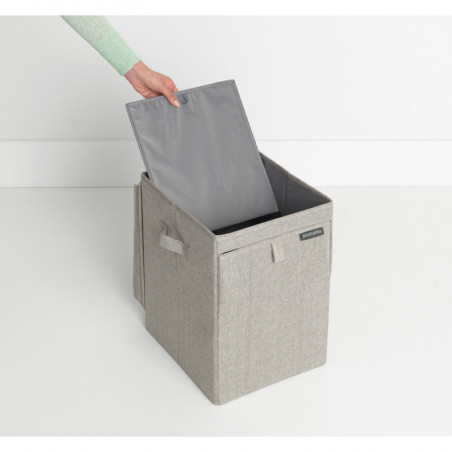 Brabantia Κιβώτιο πλυντηρίου ρούχων 1000827, 35 l, Άνοιγμα μπροστά, Ευρύ καπάκι, Πτυσσόμενο, Γκρι